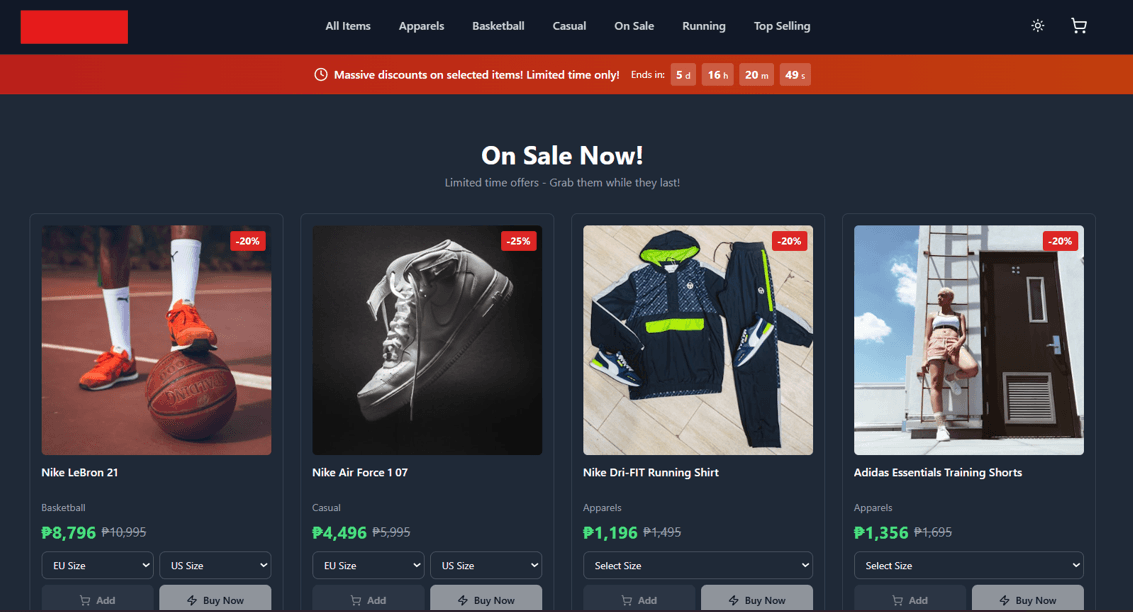Custom Online Store and Admin Dashboard